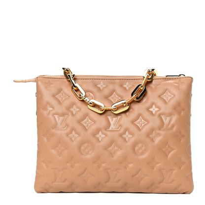 Louis Vuitton Lambskin Embossed Monogram Coussin PM Camel 2 of 5