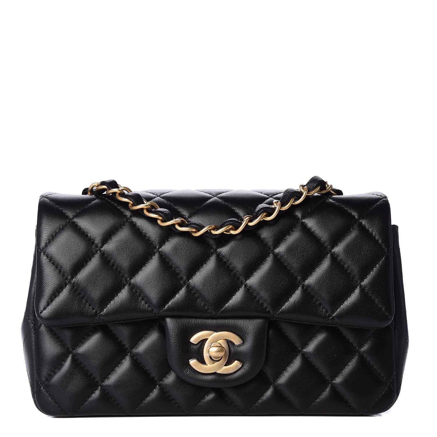 Chanel Lambskin Quilted Mini Rectangular Flap Black 1 of 11