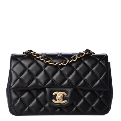 Chanel Lambskin Quilted Mini Rectangular Flap Black 1 of 11