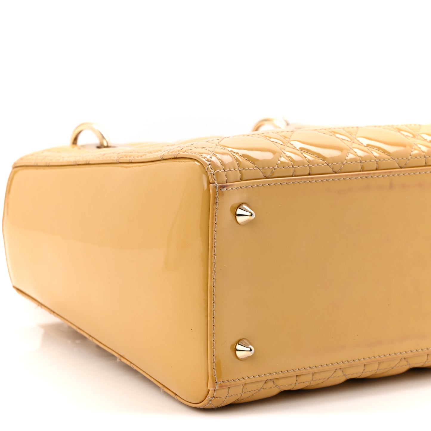 Patent Cannage Medium Lady Dior Beige