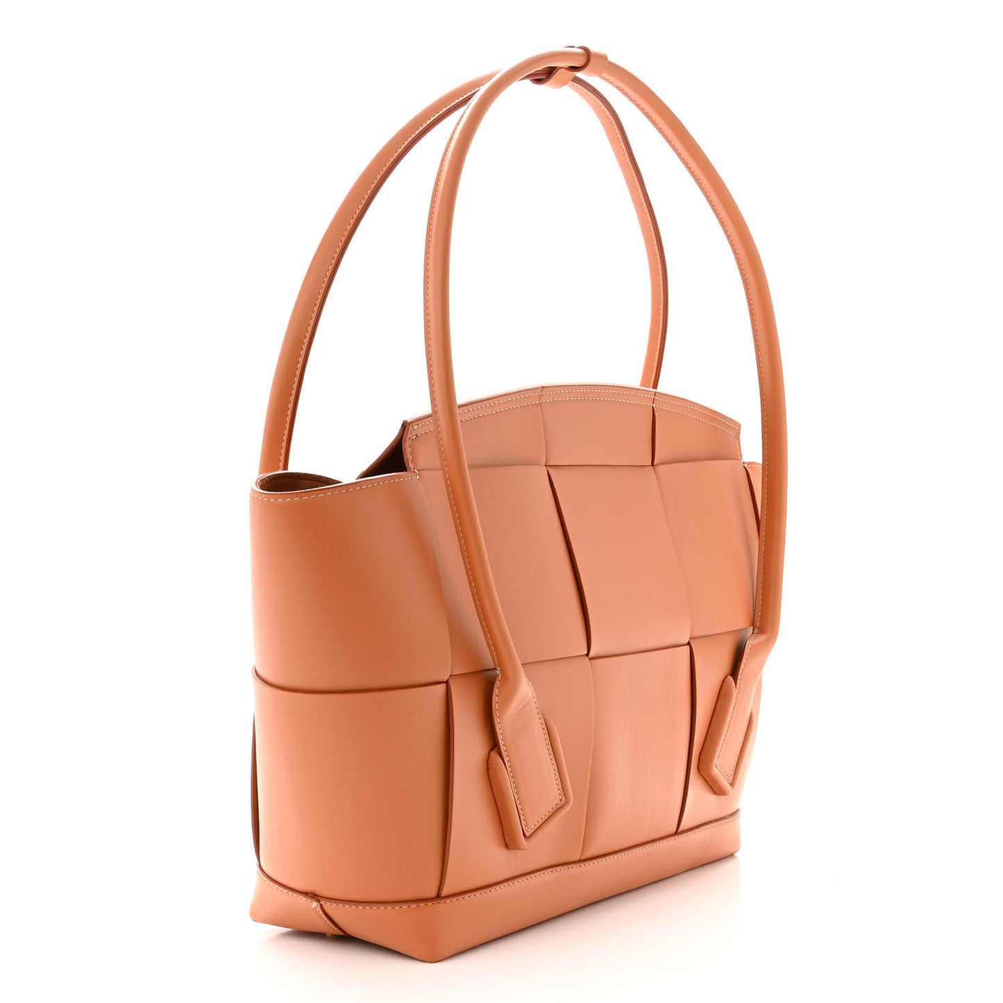 Calfskin Maxi Intrecciato Medium Arco Caramel
