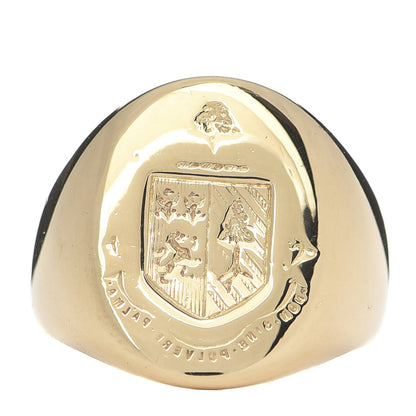 Tiffany 18K Yellow Gold Oval Crest Signet Ring 51 5.75 1 of 5