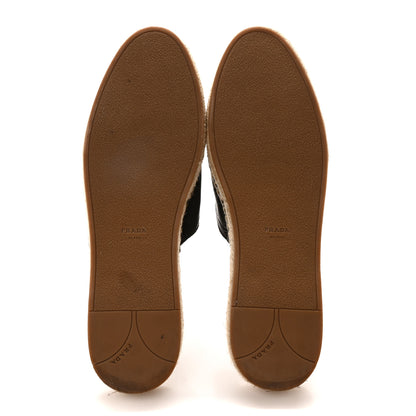 Prada Nappa Logo Cap Toe 20mm Espadrilles Mules 40 Black 6 of 8