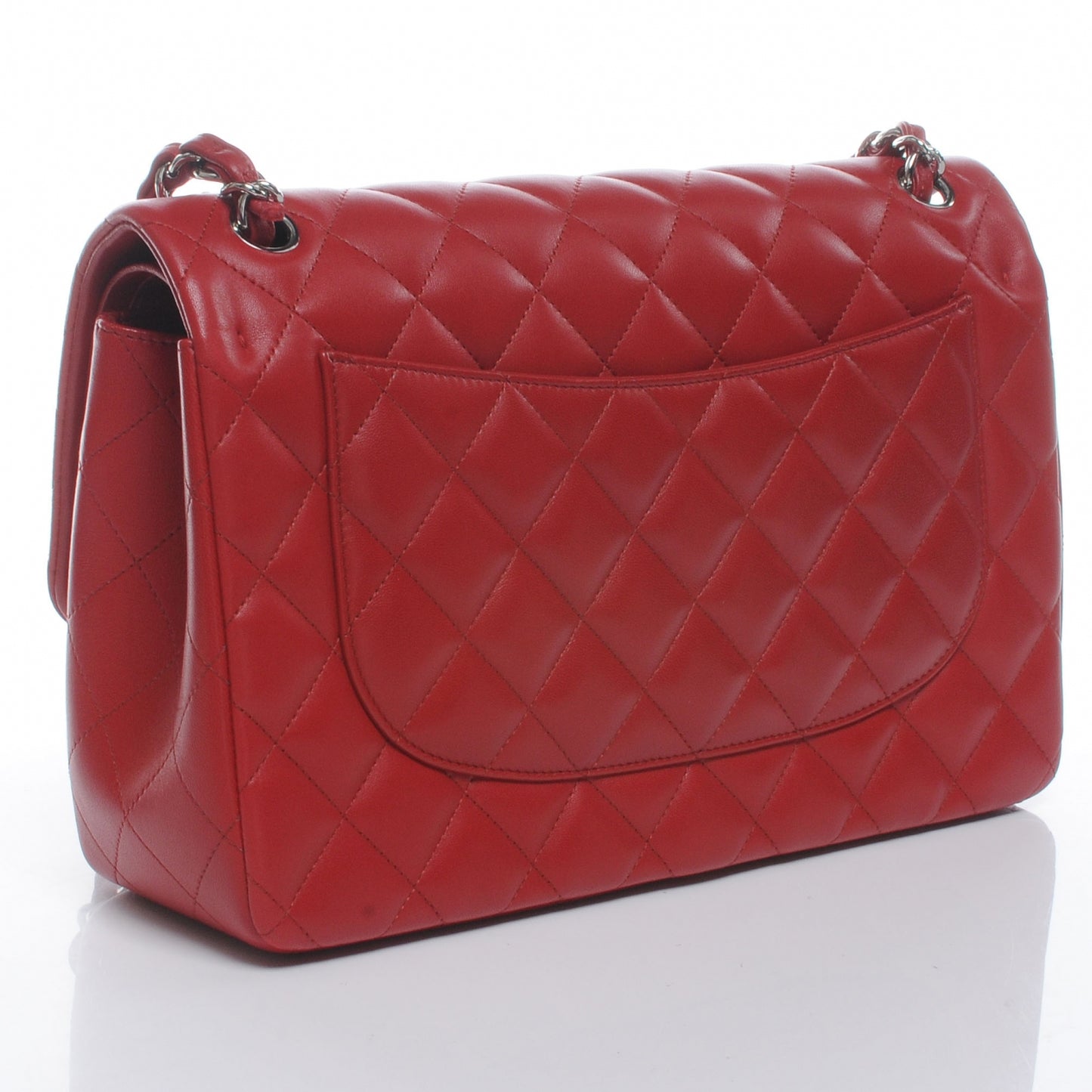 Lambskin Jumbo Double Flap Red