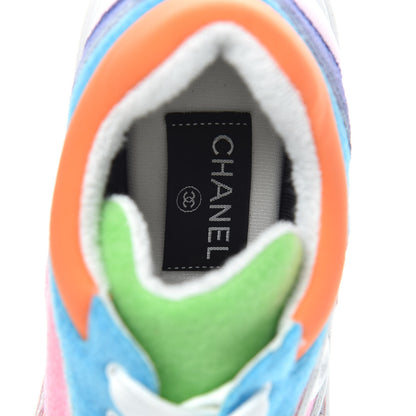 Chanel Fabric Suede Calfskin CC Sneakers 39 White Multicolor 7 of 8