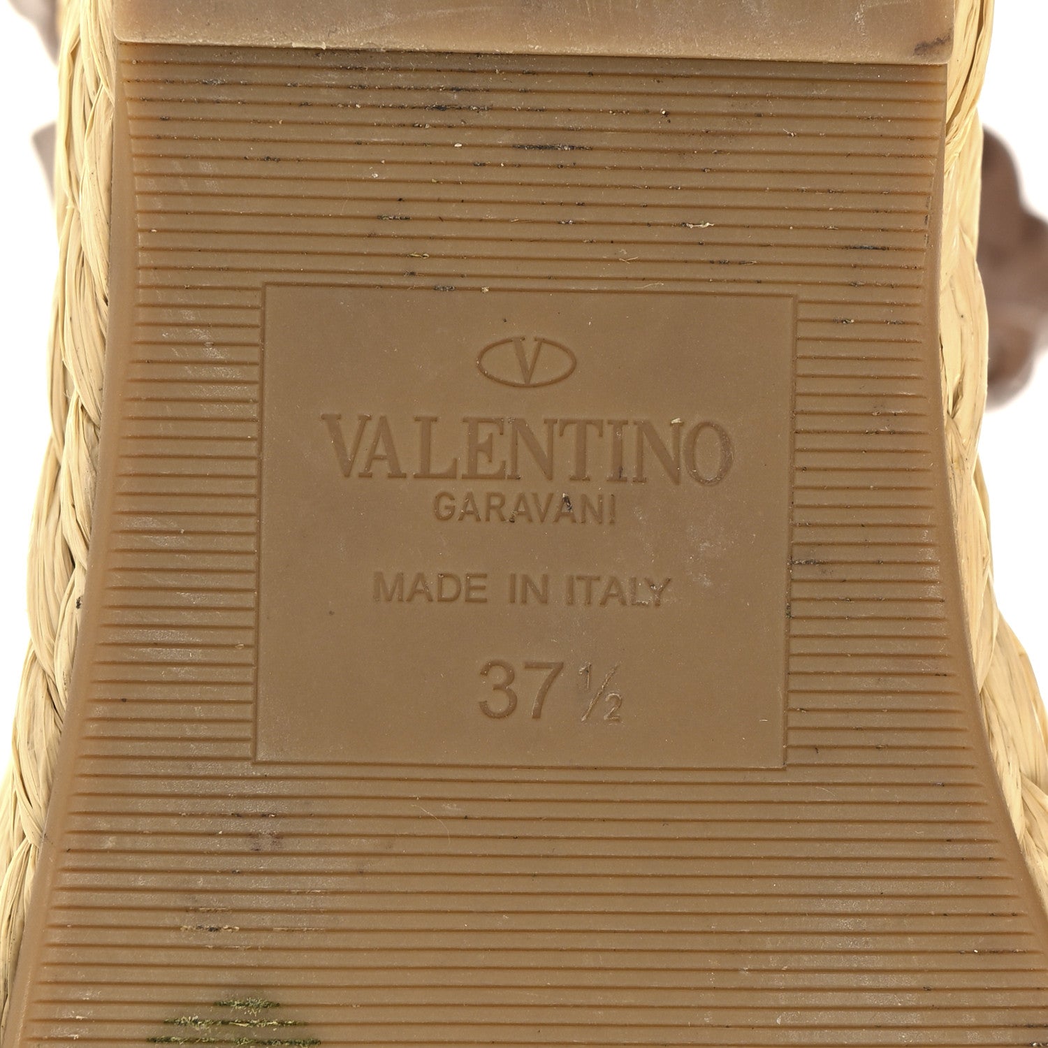 Valentino Garavani Pebbled Calfskin VLogo Ankle Wrap Espadrille 45/90mm Platform Wedge Sandals 37.5 Poudre 8 of 9