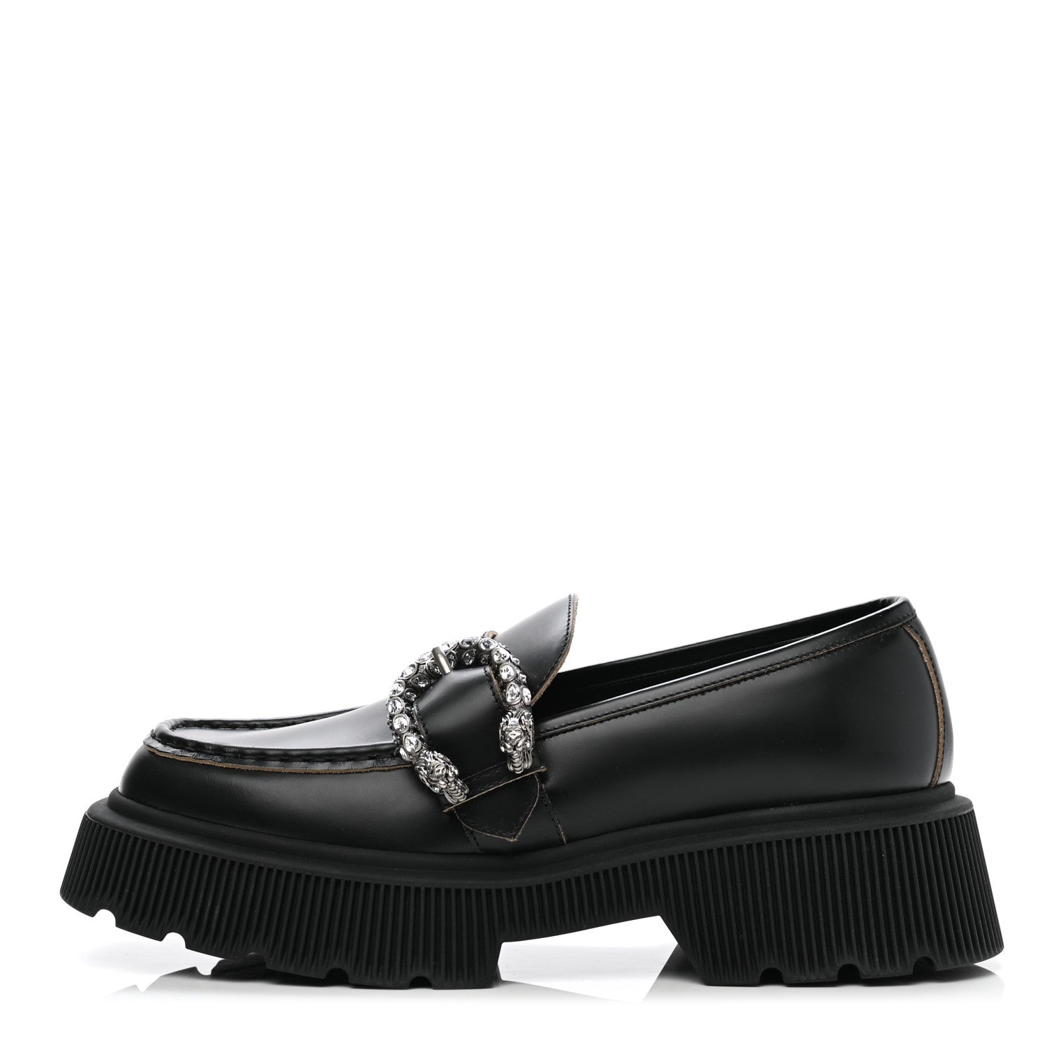 Gucci Cordovan Lux Dionysus Hunder Loafers 39 Black 1 of 12