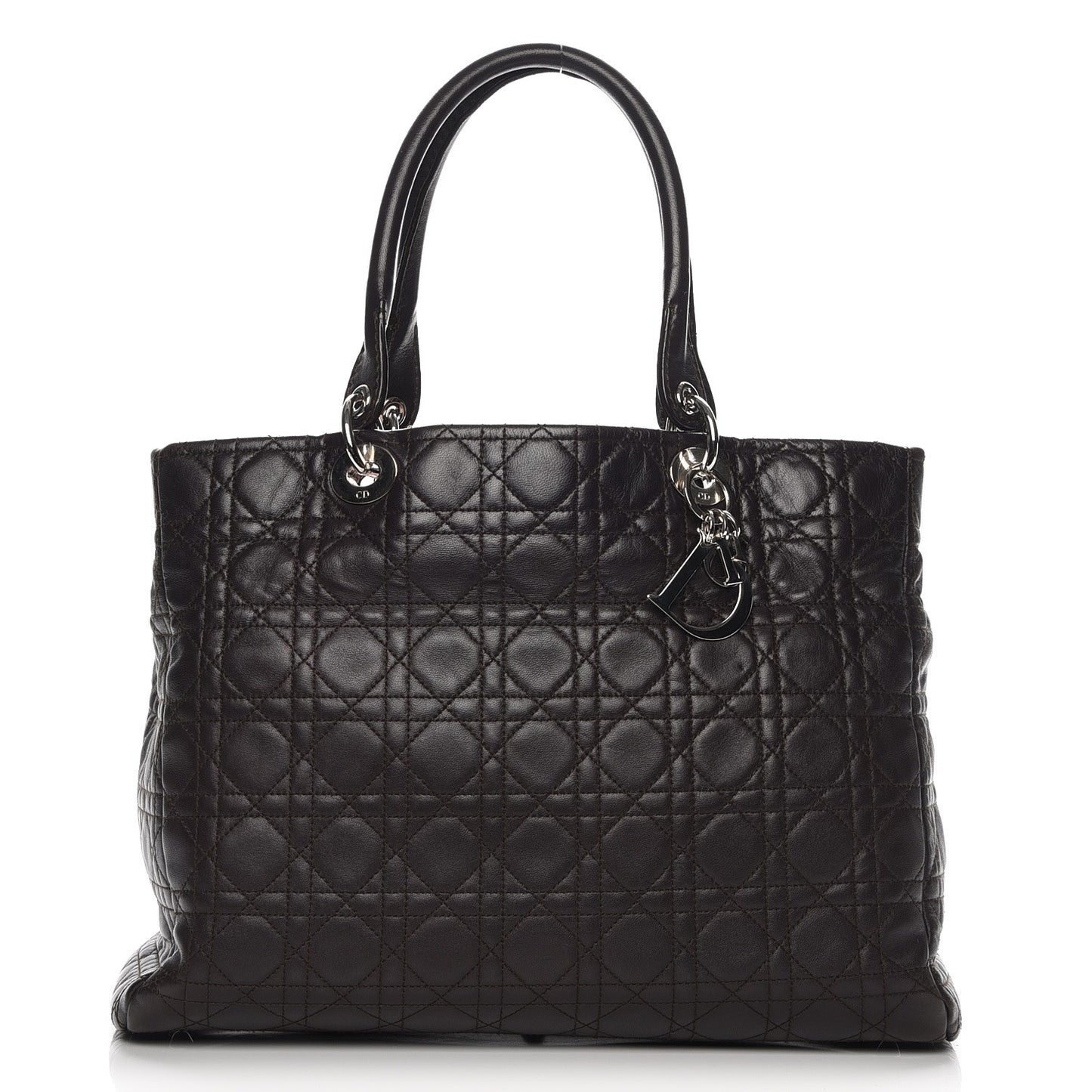 Lambskin Cannage Large Soft Lady Dior Shopping Tote Brown