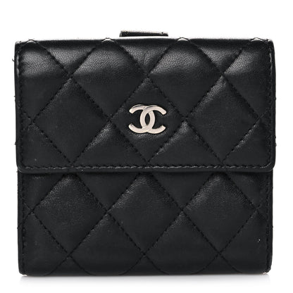 Chanel Lambskin Quilted Compact French Flap Wallet Black 1 of 11