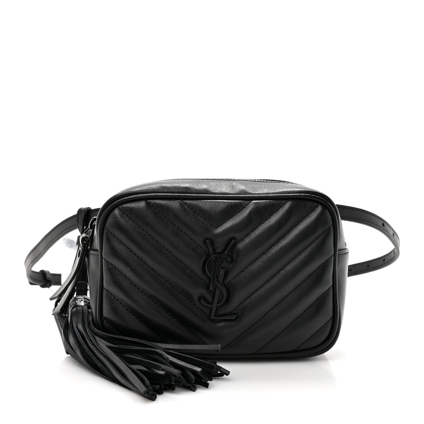 Calfskin Matelasse Monogram Lou Belt Bag Black