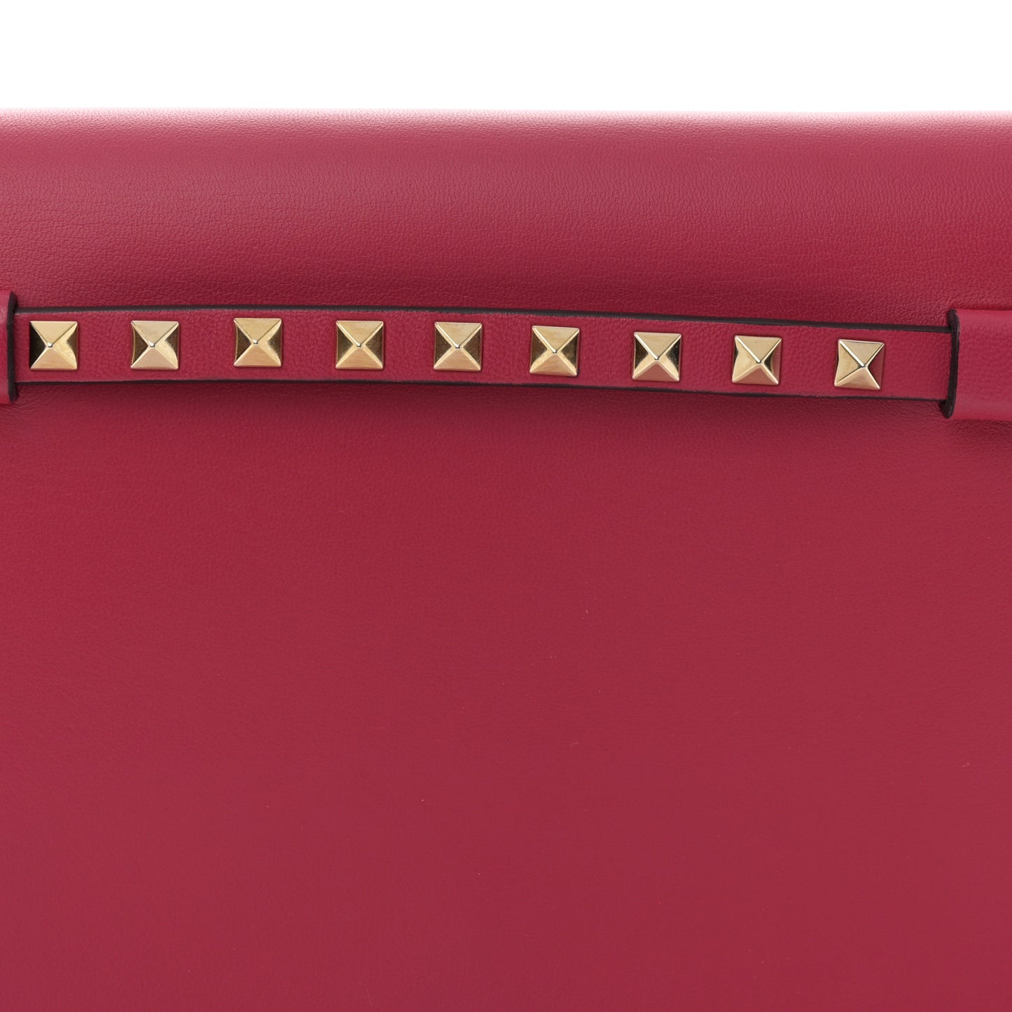 Nappa Rockstud Wristlet Clutch Fuxia