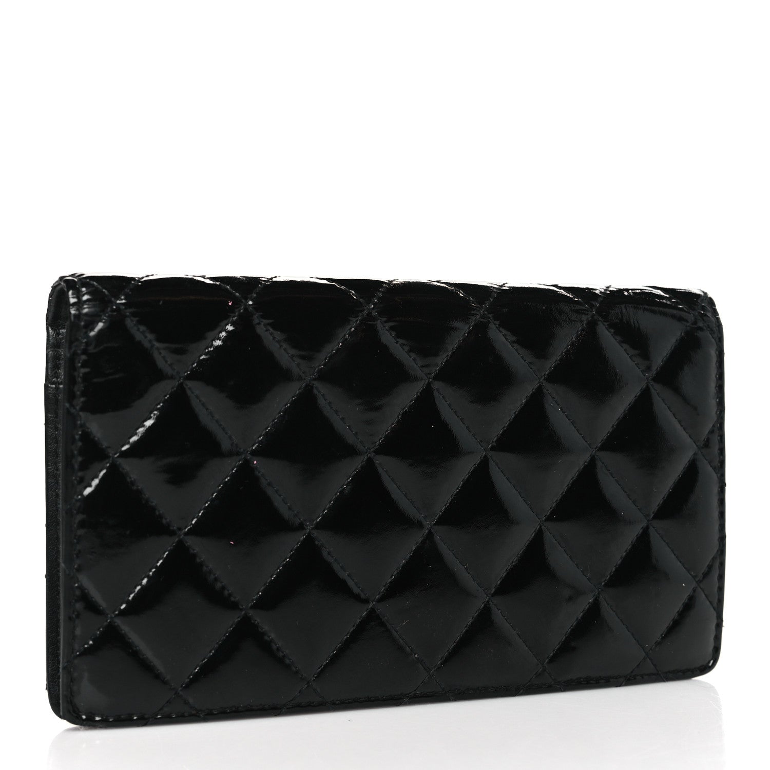 Chanel Patent Quilted Brilliant Yen Wallet Black 3 of 10