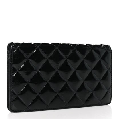 Chanel Patent Quilted Brilliant Yen Wallet Black 3 of 10