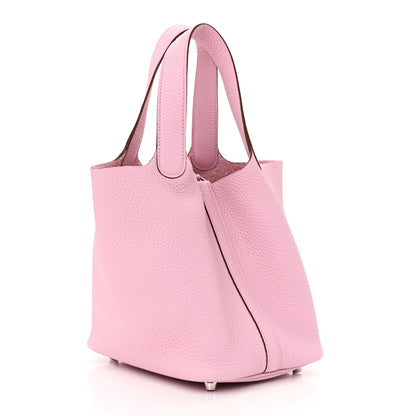 Hermes Taurillon Clemence Picotin Lock 18 PM Mauve Sylvestre 3 of 11