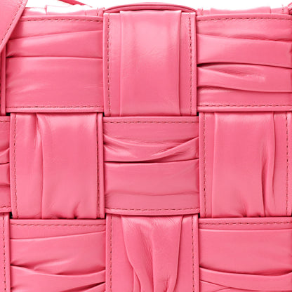 Bottega Veneta Calfskin Intreccio Plisse Cassette Crossbody Bag Pink 8 of 12