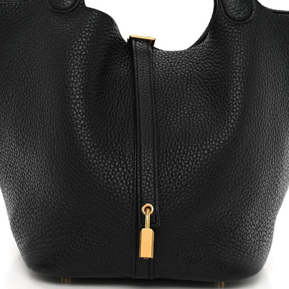 Hermes Taurillon Clemence Picotin Lock 22 MM Black 7 of 10