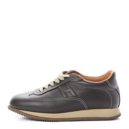 Hermes Calfskin Womens Quick Sneakers 38 Brown 1 of 7