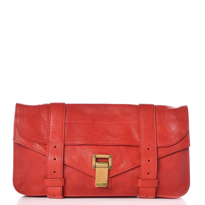 Proenza Schouler Lambskin PS1 Pochette Clutch Bright Red 1 of 8