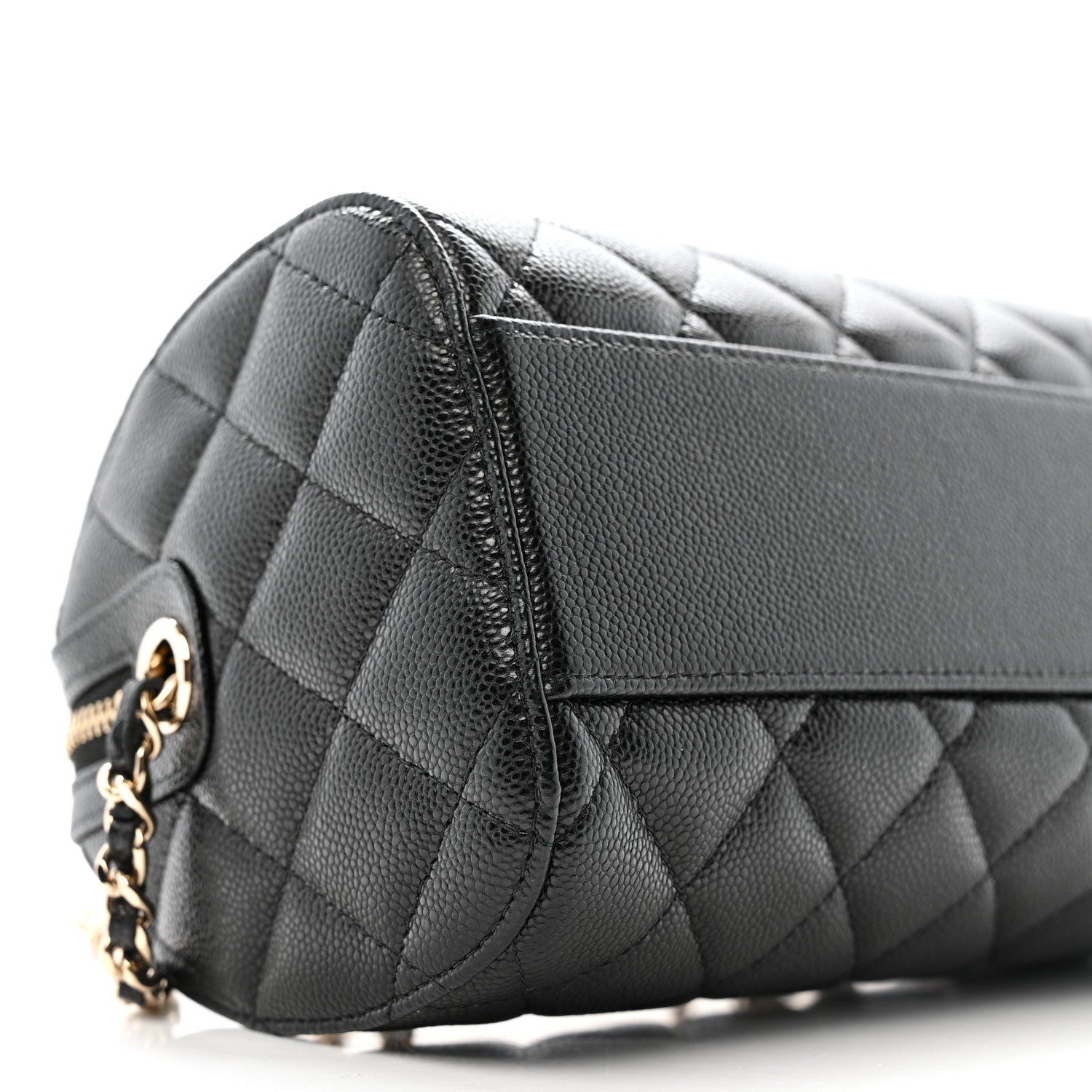 Chanel Caviar Quilted Barrel Clutch With Chain  Black 9 of 11