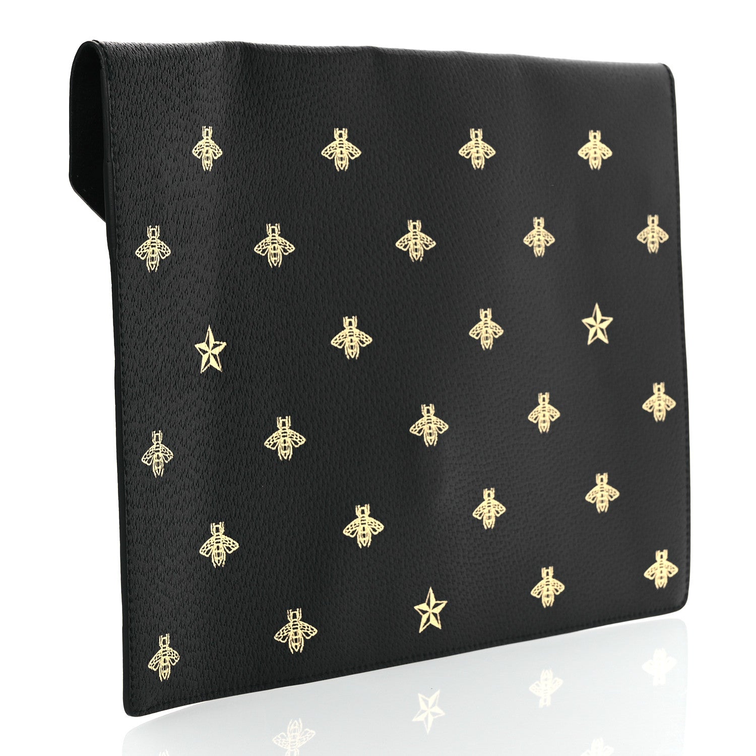 Gucci Grained Calfskin Bee Star Portfolio Black 3 of 7