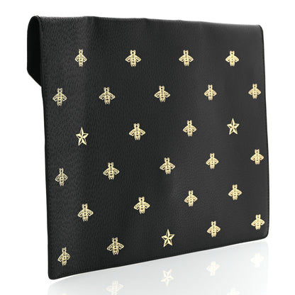 Gucci Grained Calfskin Bee Star Portfolio Black 3 of 7