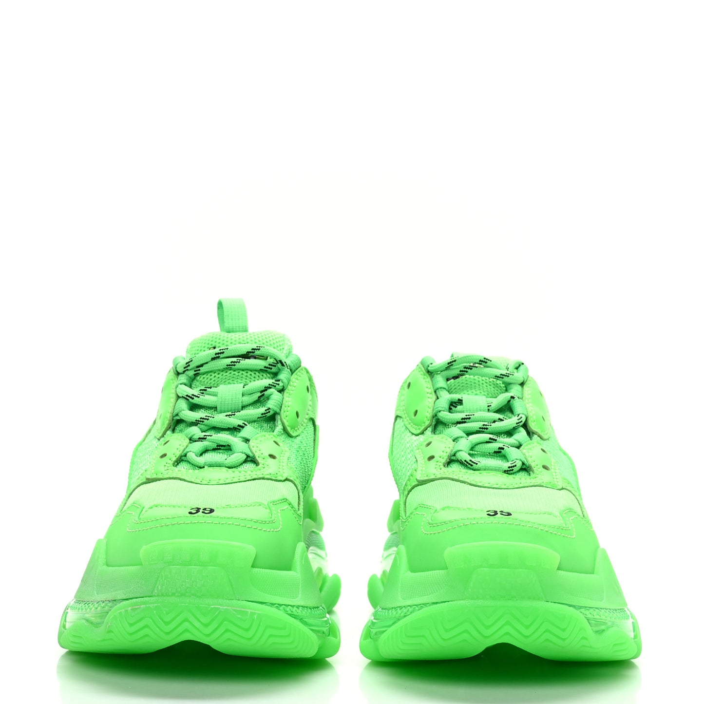 Fabric Mesh Clear Sole Womens Triple S Sneakers 39 Fluo Green