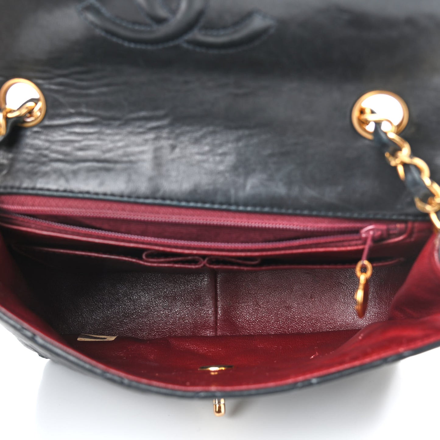 Lambskin Quilted Mini Square Flap Bag Black