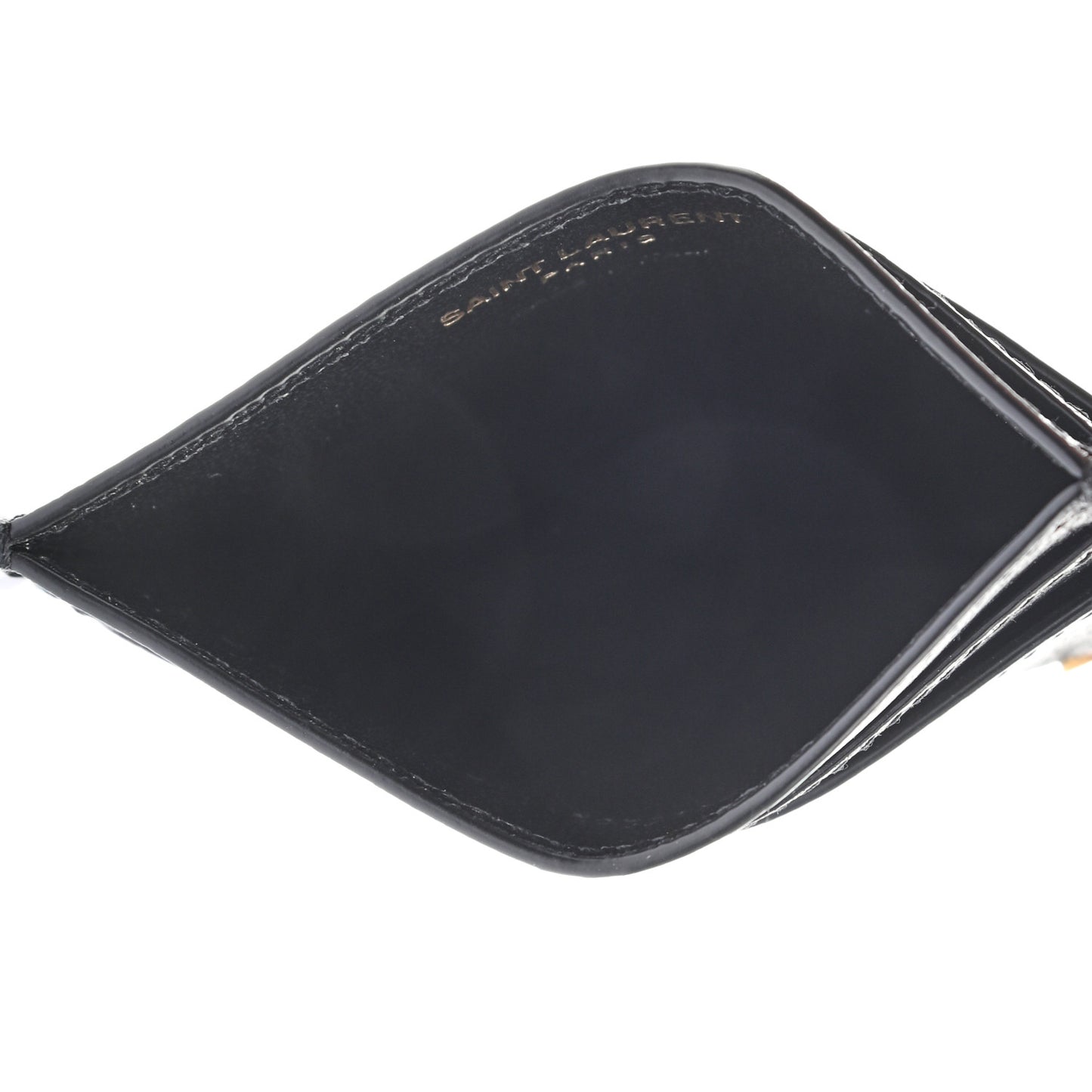 Grained Calfskin Credit Card Case Black