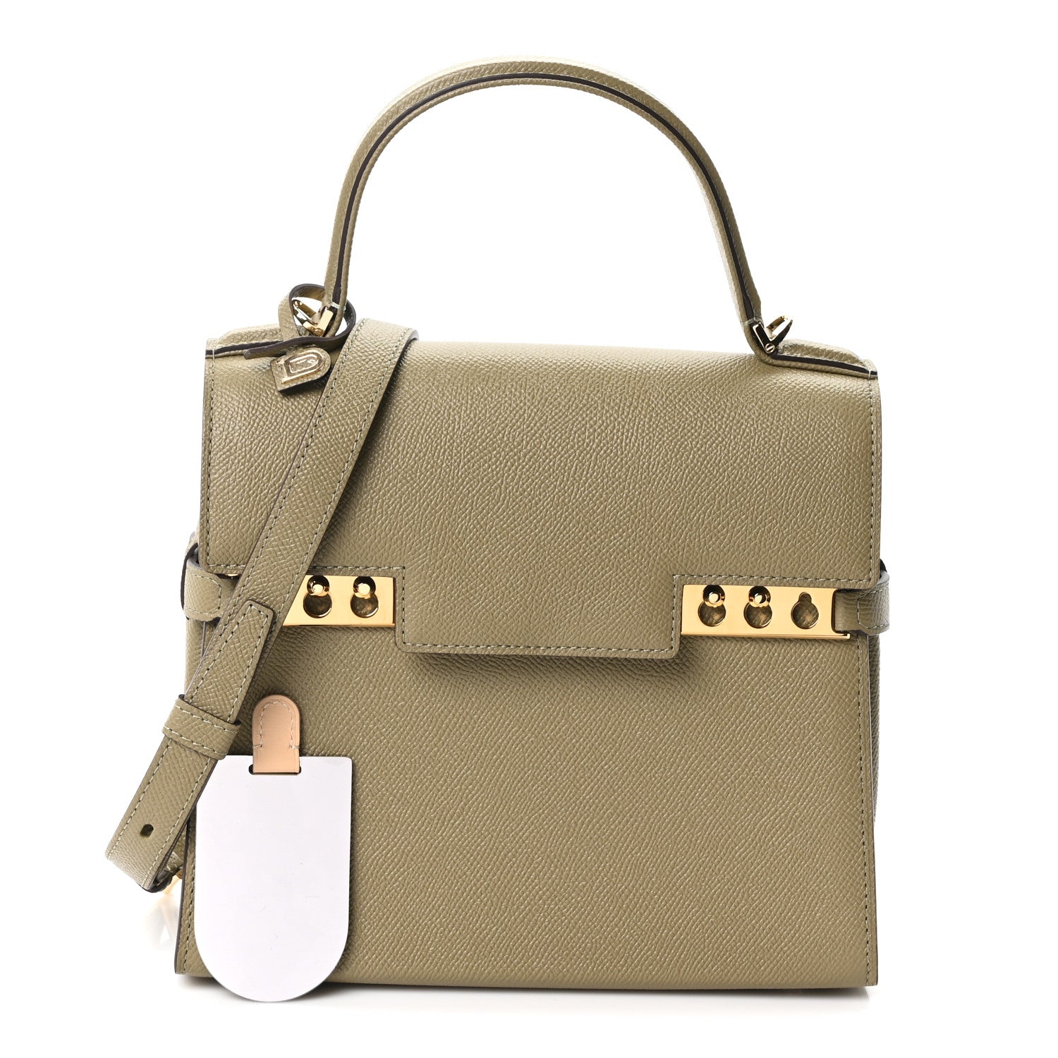 Delvaux Alpina Calfskin PM Tempete Satchel Argile 3 of 12