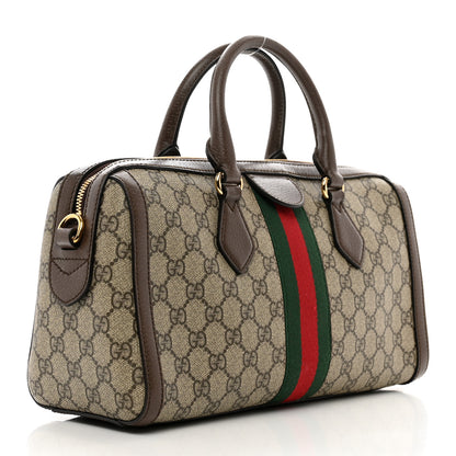 Gucci GG Supreme Monogram Web Medium Ophidia Boston Brown 3 of 10