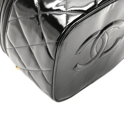 Chanel Patent Quilted Top Handle Vanity Case Black 9 of 10