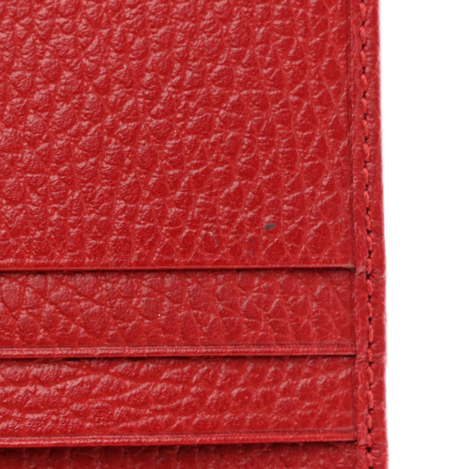 Gucci Pebbled Calfskin GG Marmont Card Case Hibiscus Red 14 of 15