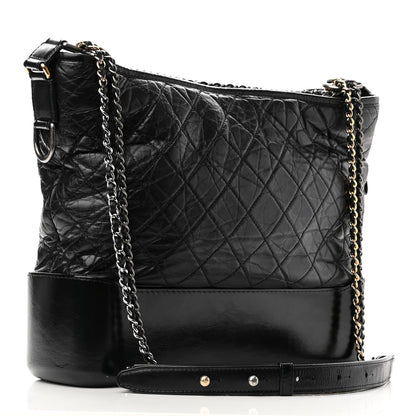 Chanel Aged Calfskin Quilted Large Gabrielle Hobo Black 3 of 14