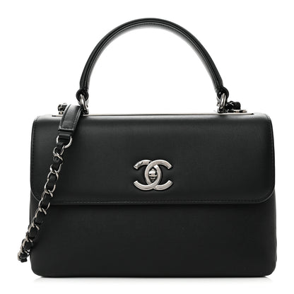 Chanel Calfskin Small Trendy CC Dual Handle Flap Bag Black 1 of 11