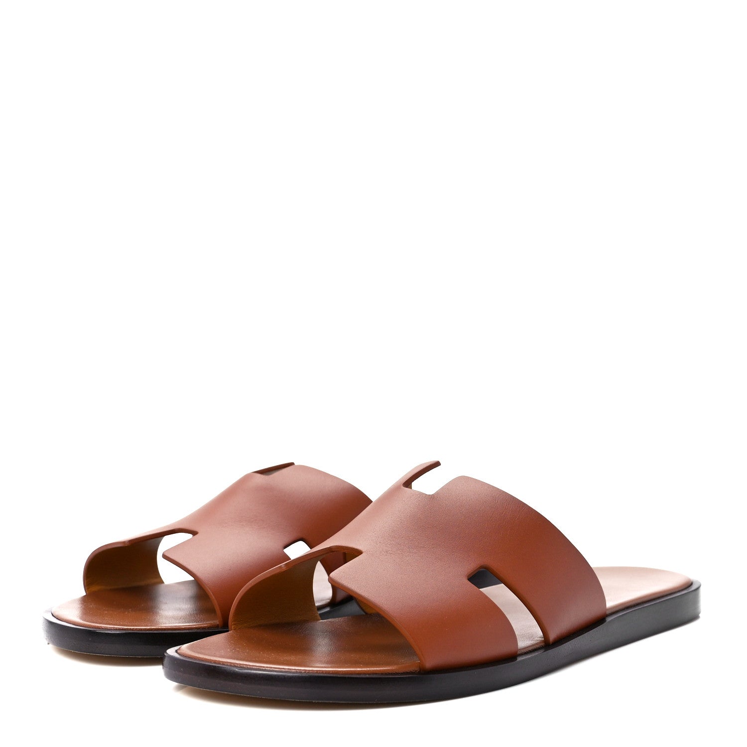 Hermes Calfskin Mens Izmir Sandals 42.5 Gold 3 of 8