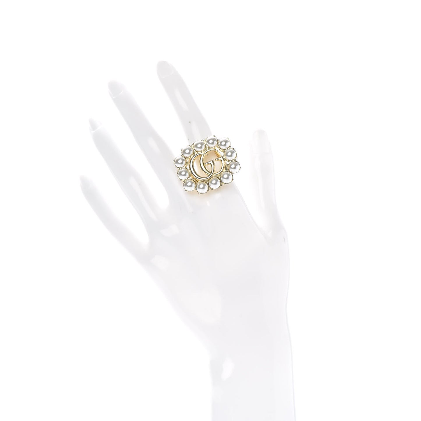 Pearl Double G Ring S Gold