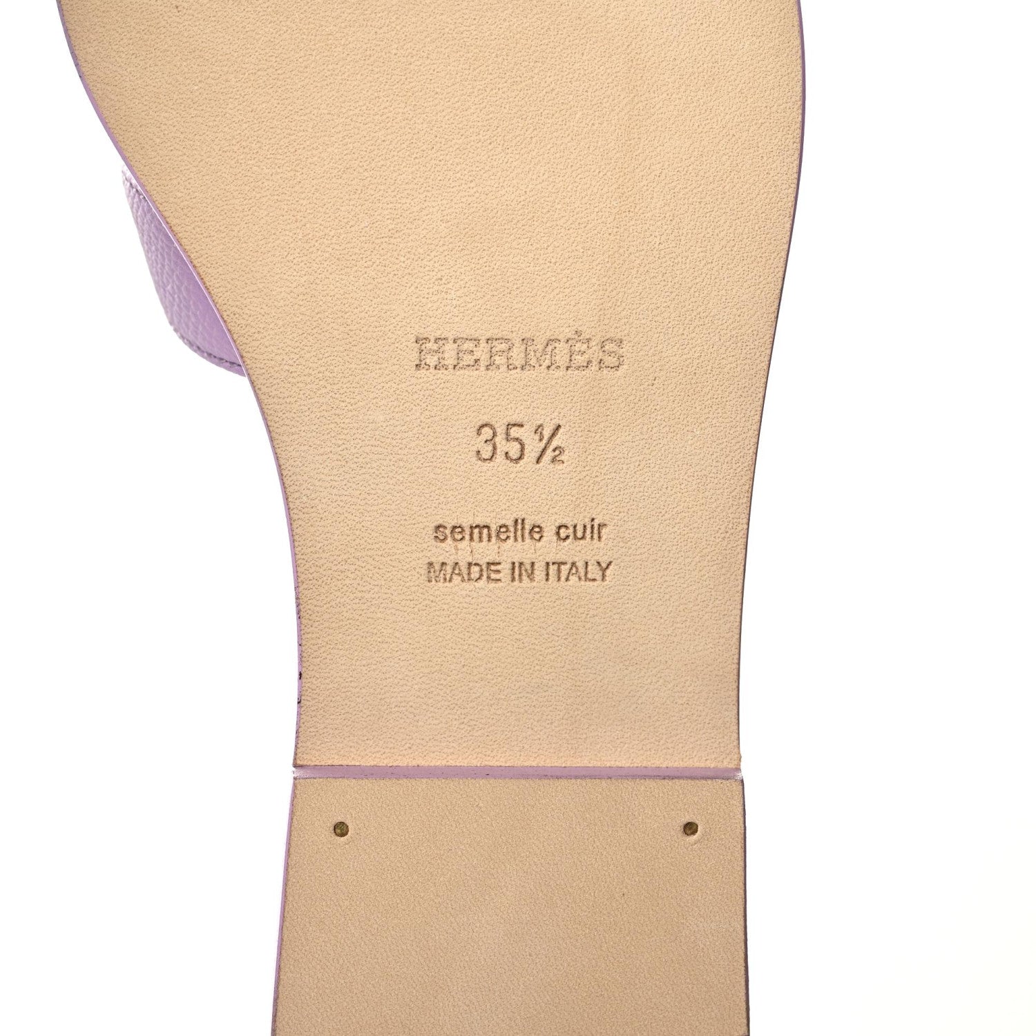 Hermes Epsom Oran Sandals 35.5 Violet Amethyst 7 of 9