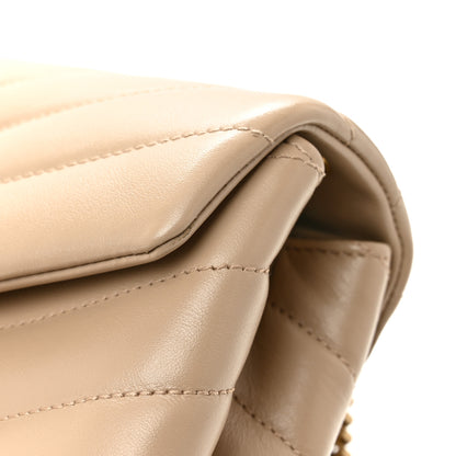 Saint Laurent Calfskin Y Quilted Monogram Small Loulou Crossbody Bag Dark Beige 13 of 14