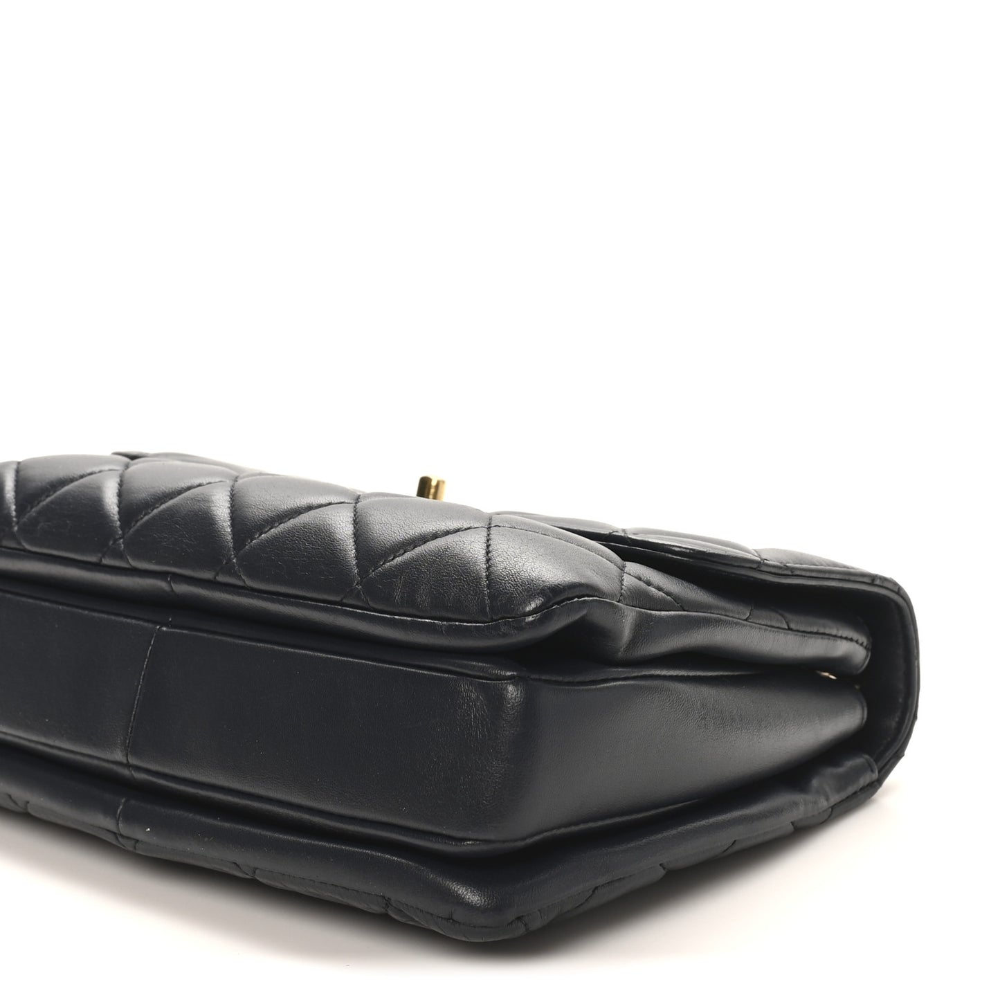 Lambskin Quilted Small Trendy CC Dual Handle Flap Bag Navy