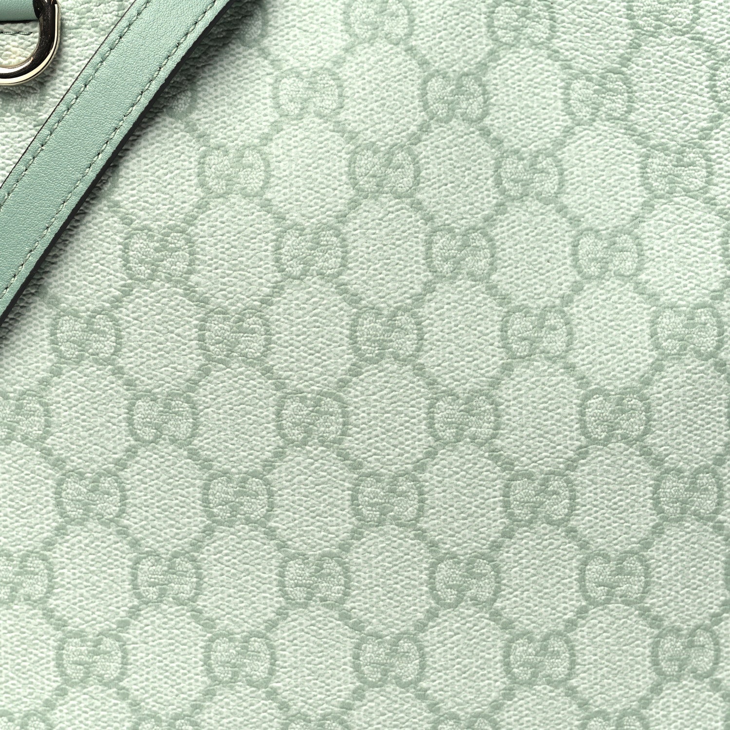 Gucci GG Supreme Monogram Emblem Small Shoulder Bag Sage Green 8 of 11