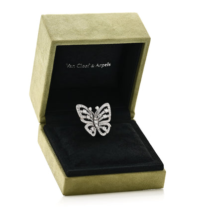Van Cleef & Arpels 18K White Gold Diamond Flying Butterfly Ring 52 6 6 of 6
