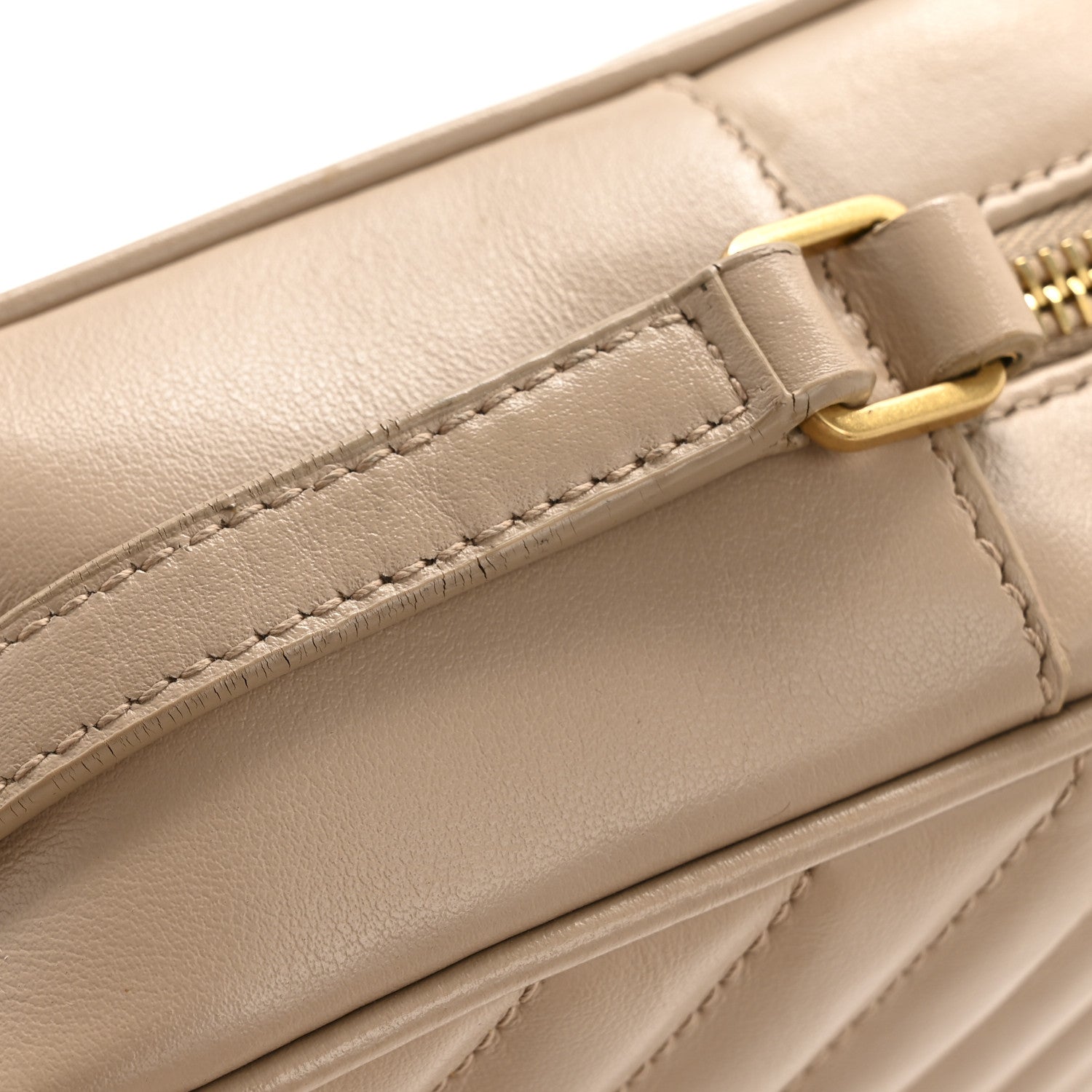 Saint Laurent Calfskin Matelasse Monogram Lou Camera Bag Dark Beige 13 of 13