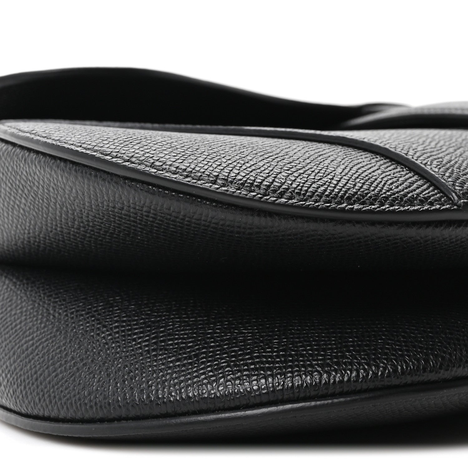 Christian Dior Grained Calfskin Saddle Bag With Strap Black 9 of 11