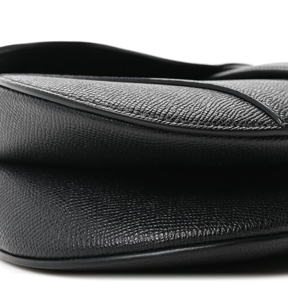 Christian Dior Grained Calfskin Saddle Bag With Strap Black 9 of 11