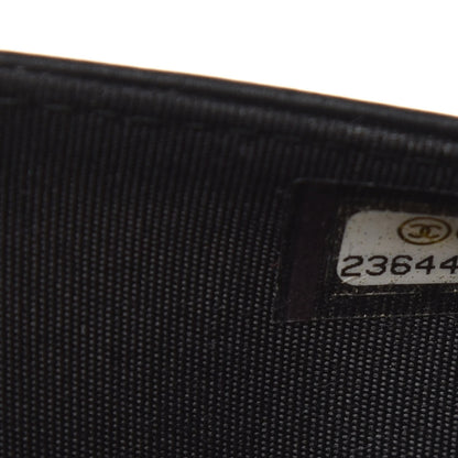 Chanel Calfskin Painted Chevron Embossed Boy Wallet On Chain WOC Black 8 of 11