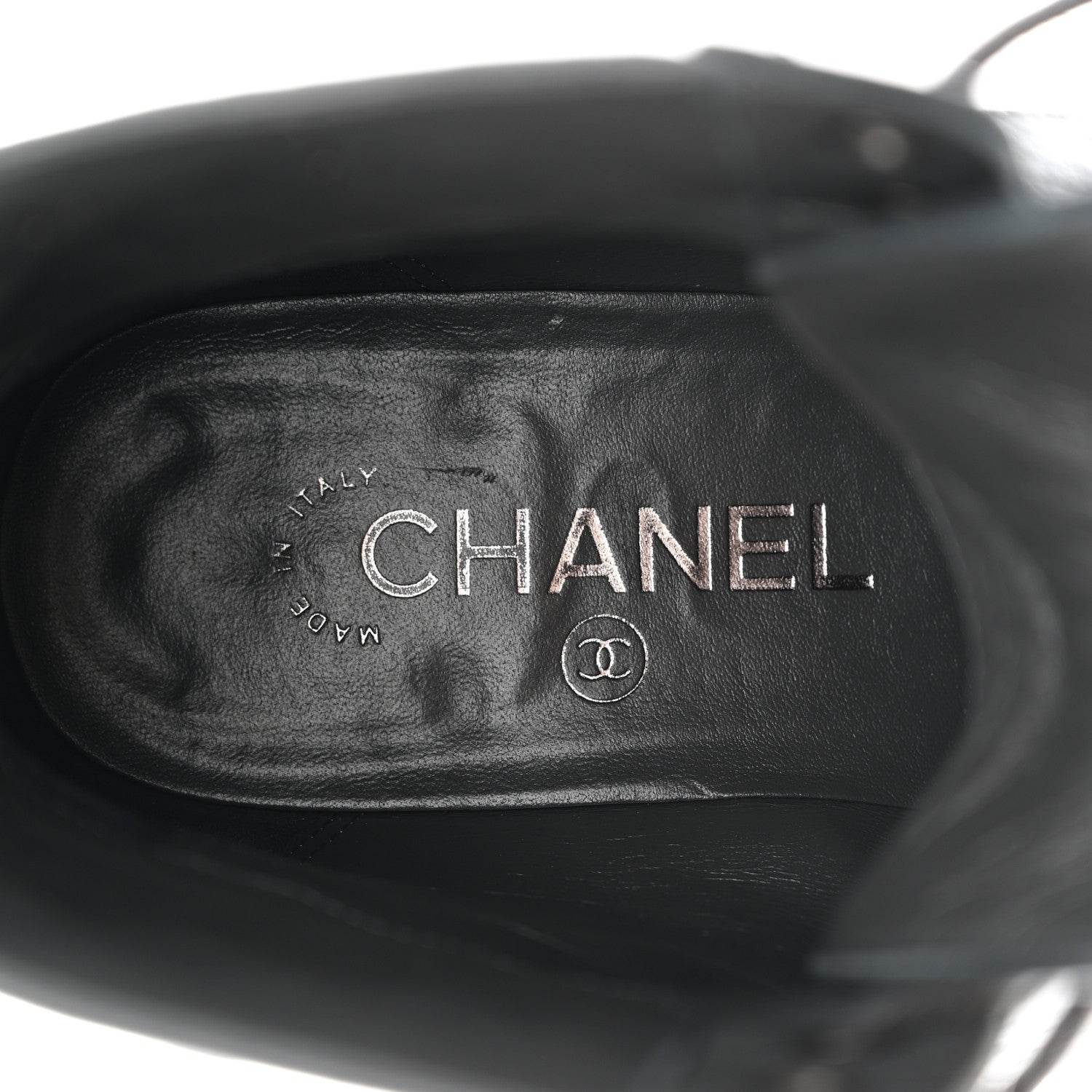 Chanel Calfskin Shiny Calfskin Quilted Lace Up Combat Boots 37.5 Dark Grey Black 7 of 10