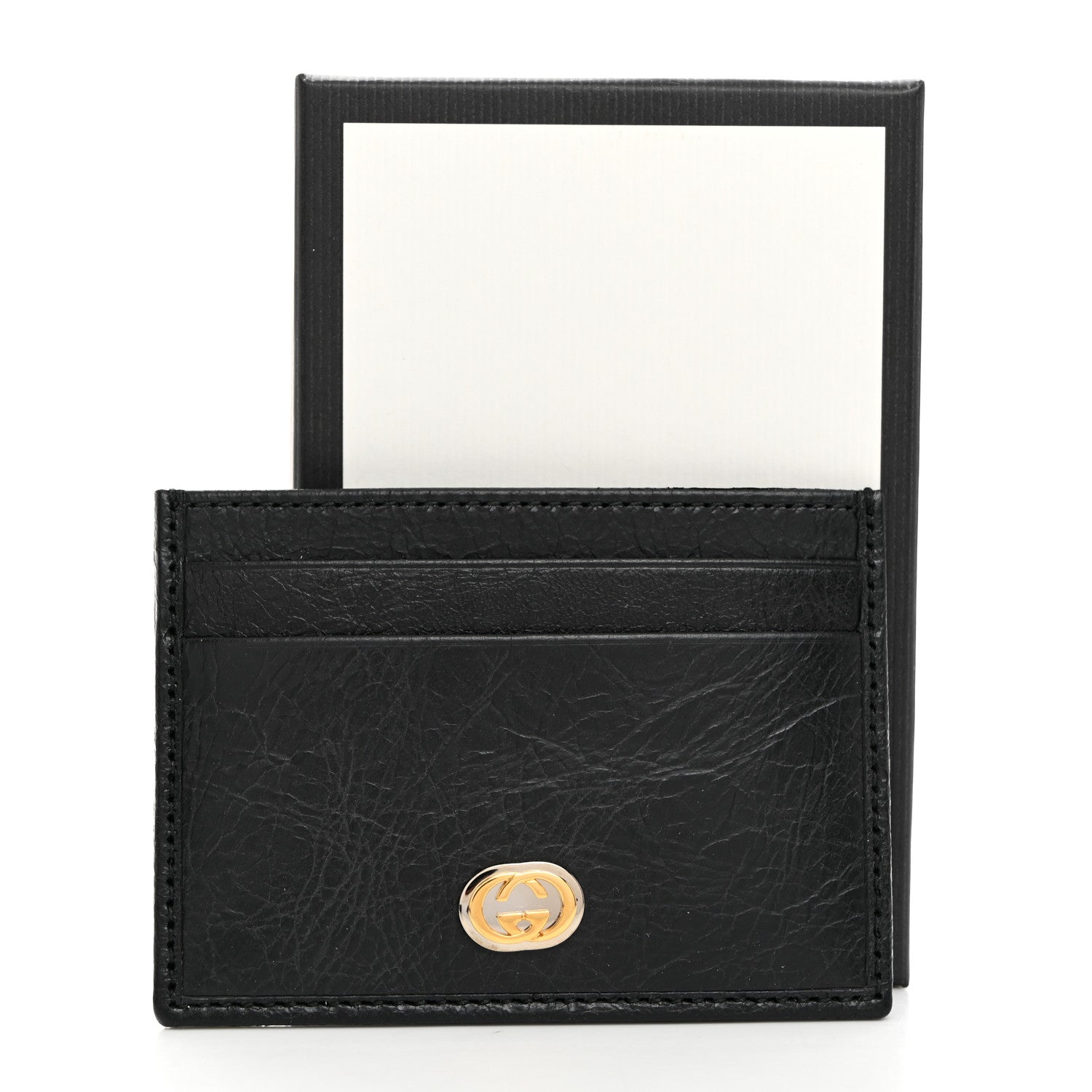 Gucci Azalea Calfskin Marina Card Holder Black 7 of 7