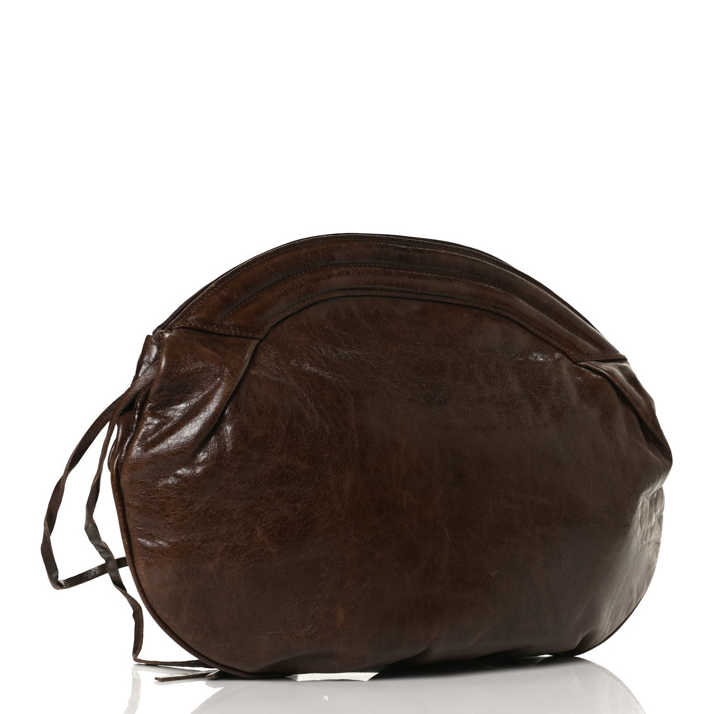 Chevre Classic Hardware Oval Clutch Truffle