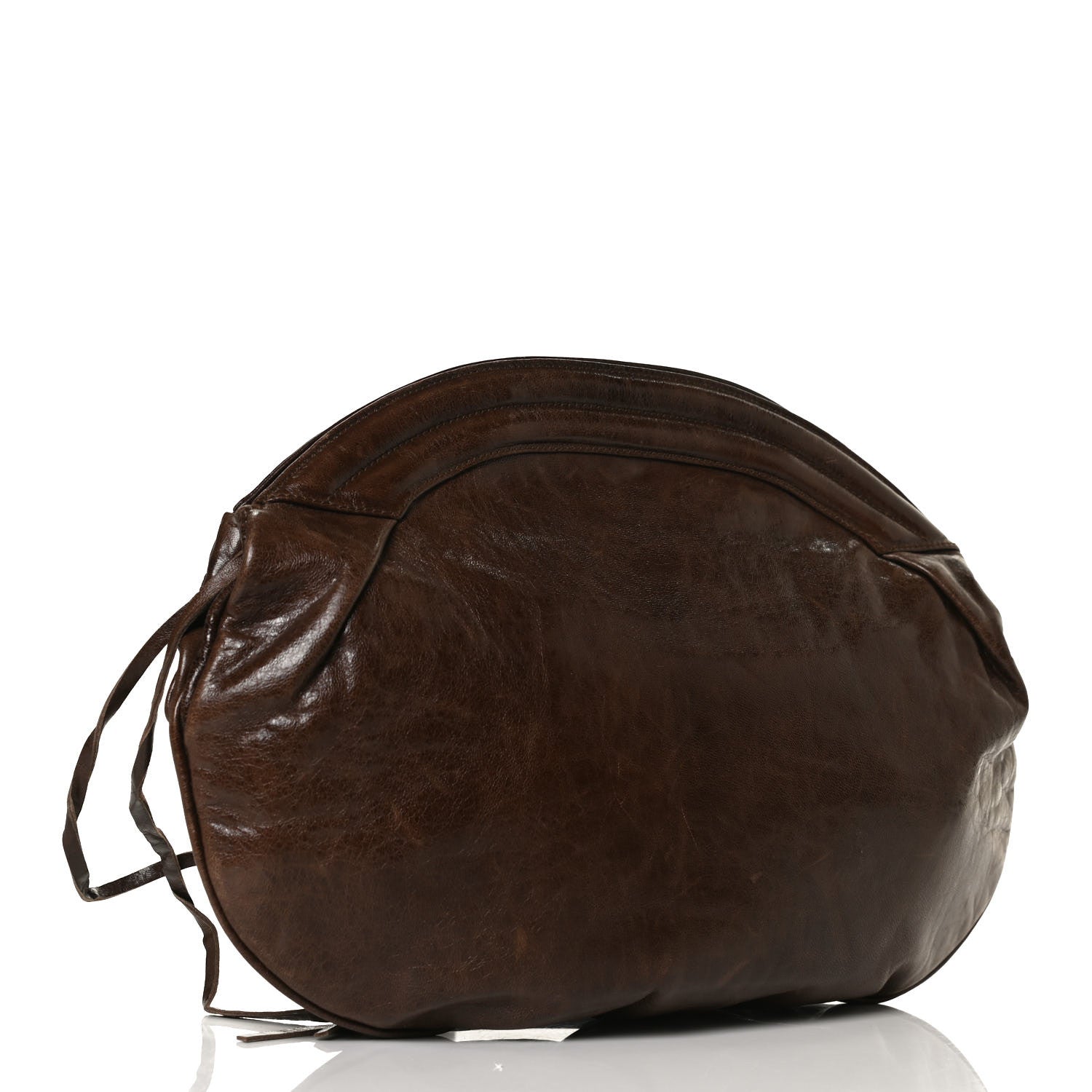 Balenciaga Chevre Classic Hardware Oval Clutch Truffle 4 of 25