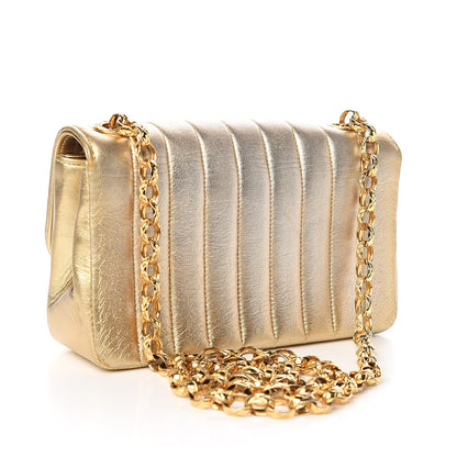 Chanel Metallic Lambskin Horizontal Vertical Quilted Small Single Flap Gold 3 of 11